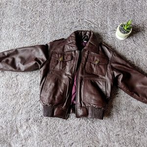 Leather Kids Coat size S